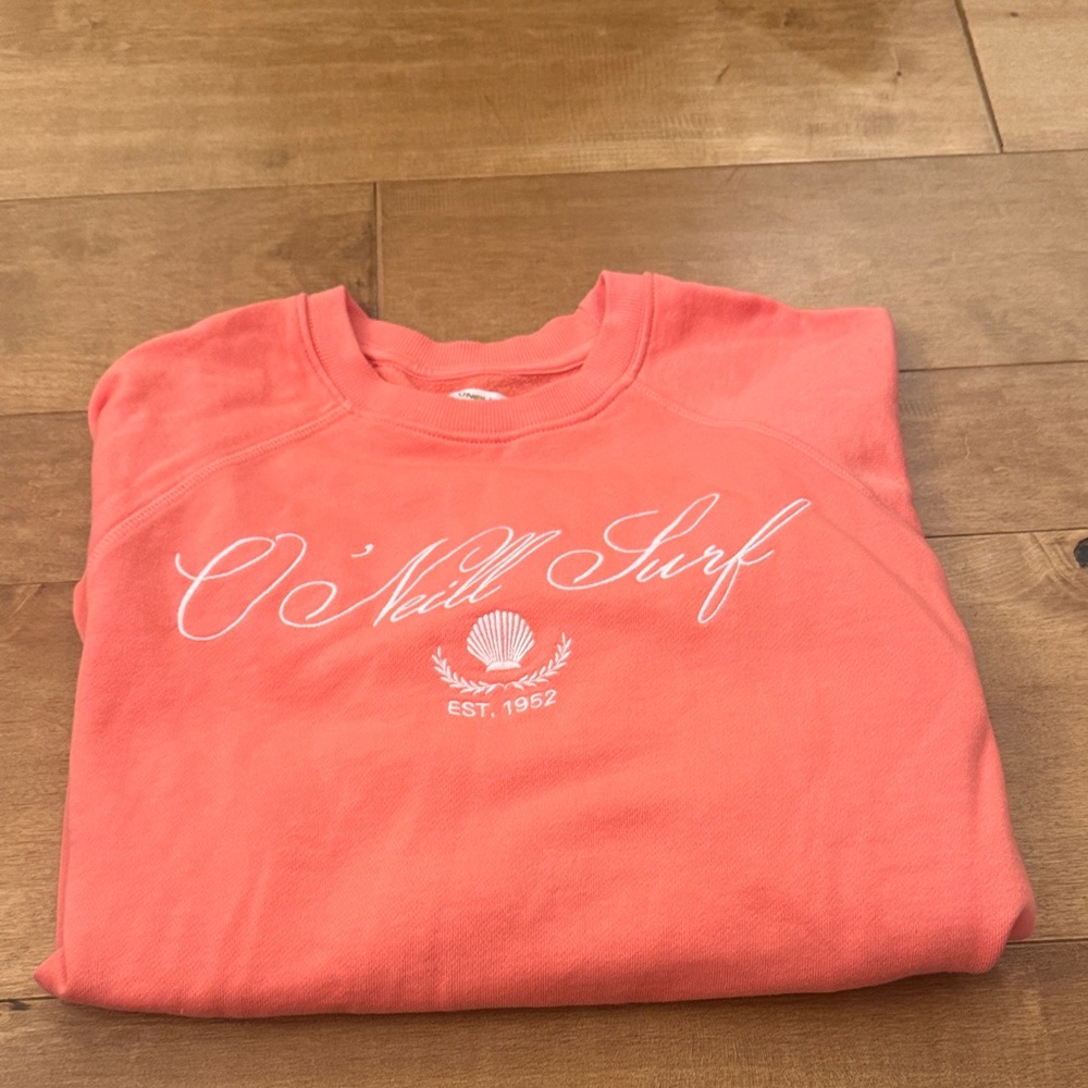 O'Neill Coral Pink Kids Pullover Sweatshirt with Shell Logo